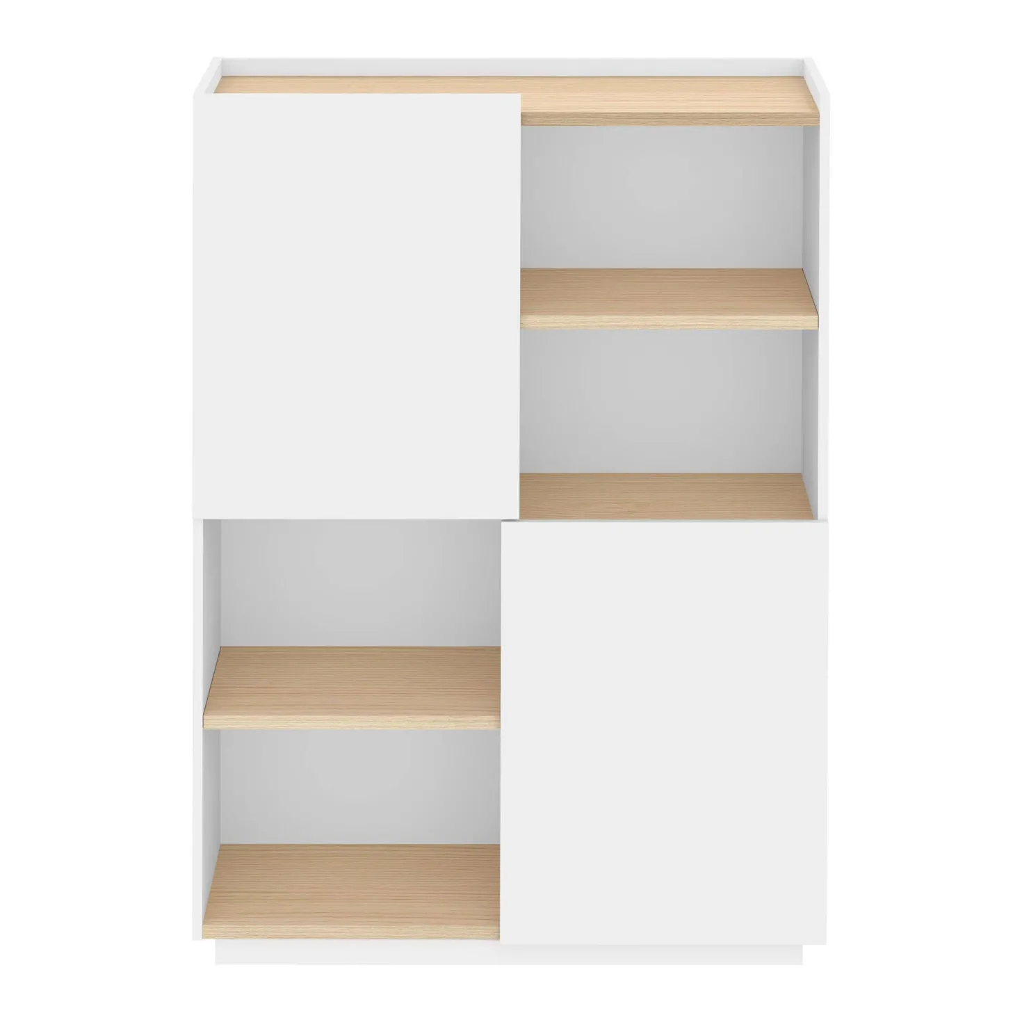 Buffet haut bois clair et blanc Nina