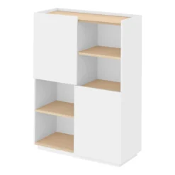 Buffet haut bois clair et blanc Nina