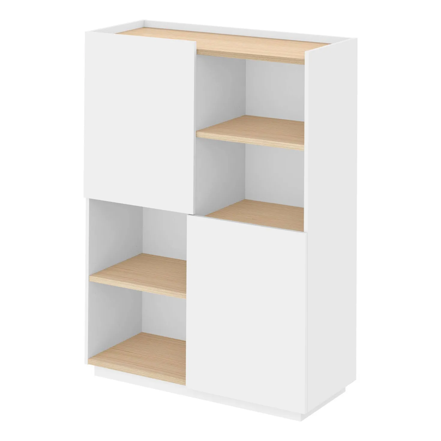Buffet haut bois clair et blanc Nina