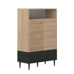 Buffet haut bois et noir Horizon