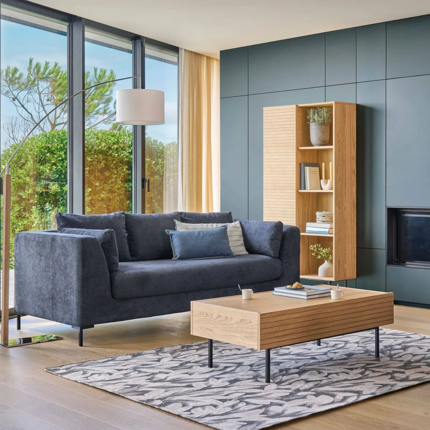 Buffet haut bois et pieds métal 1 porte Alex