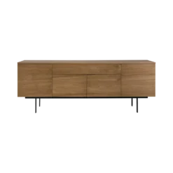 Buffet 4 portes et 1 tiroir bois pieds métal 200 cm Mattéo