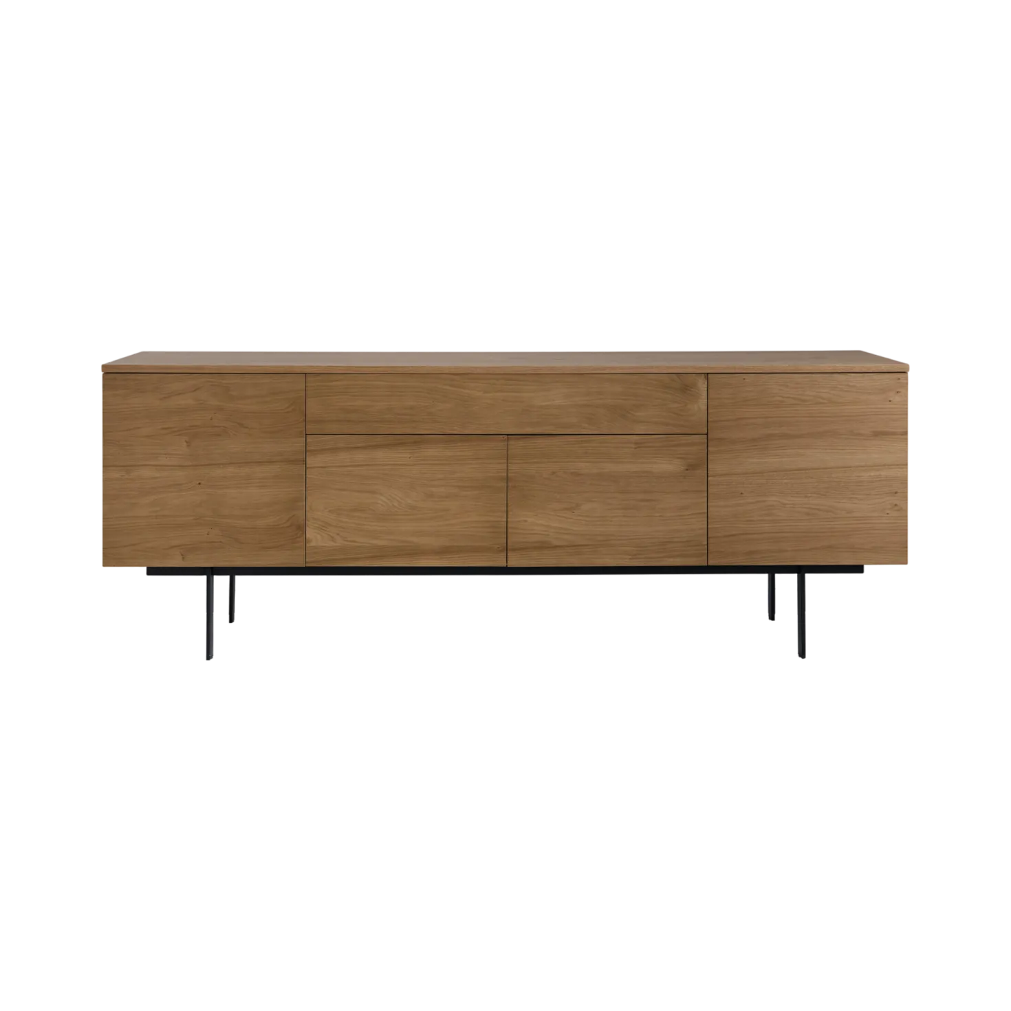 Buffet 4 portes et 1 tiroir bois pieds métal 200 cm Mattéo