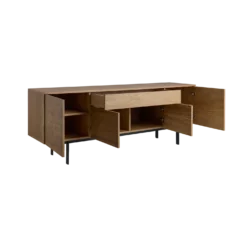 Buffet 4 portes et 1 tiroir bois pieds métal 200 cm Mattéo