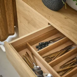 Buffet 4 portes et 1 tiroir bois pieds métal 200 cm Mattéo