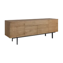 Buffet 4 portes et 1 tiroir bois pieds métal 200 cm Mattéo
