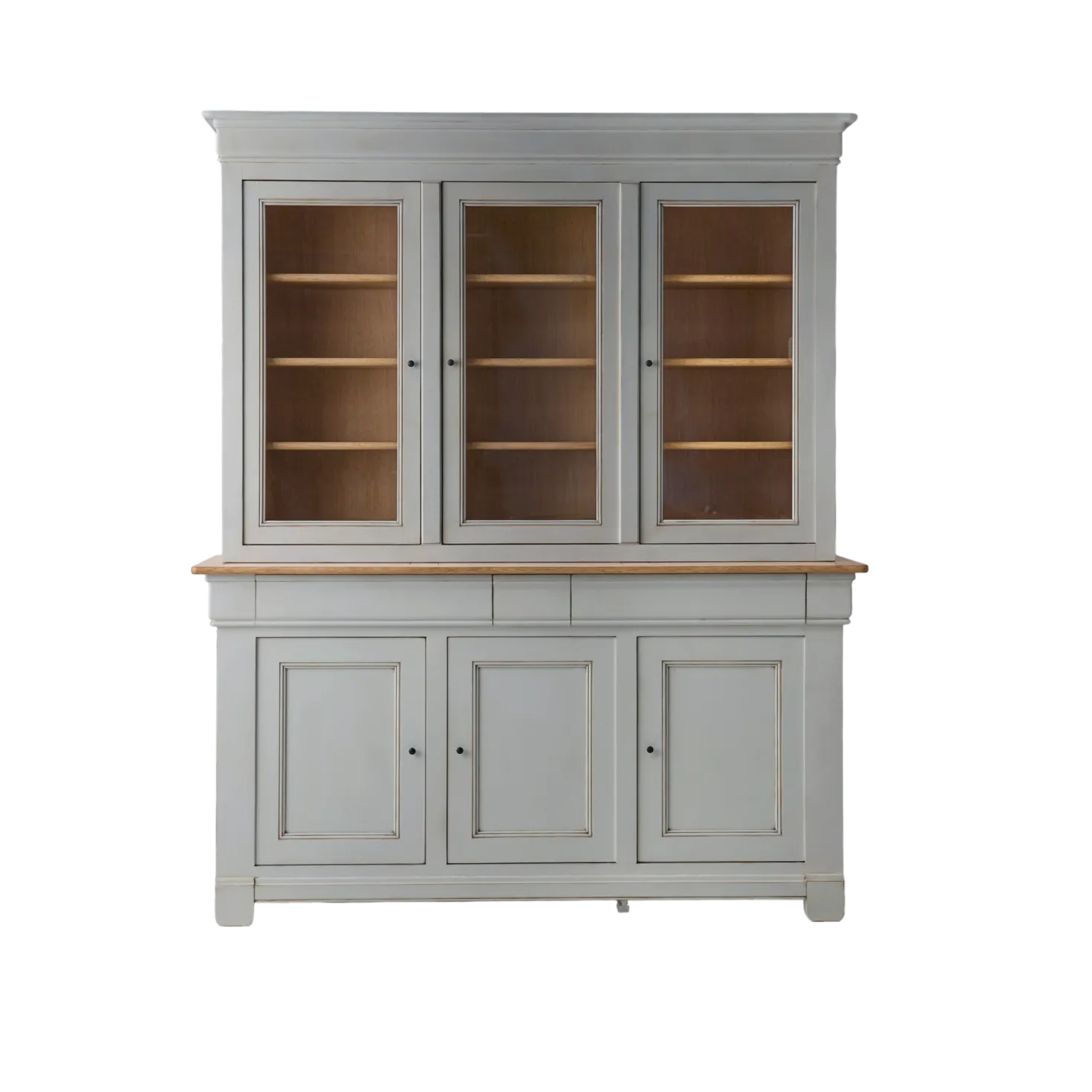 Buffet vaisselier bois massif 6 portes 3 tiroirs Embellie