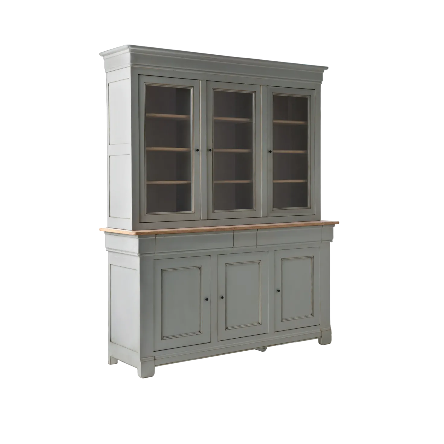 Buffet vaisselier bois massif 6 portes 3 tiroirs Embellie