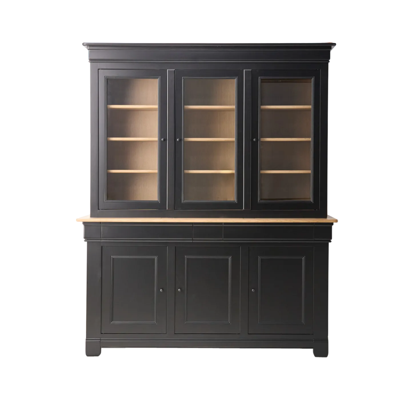 Buffet vaisselier bois massif 6 portes 3 tiroirs Embellie