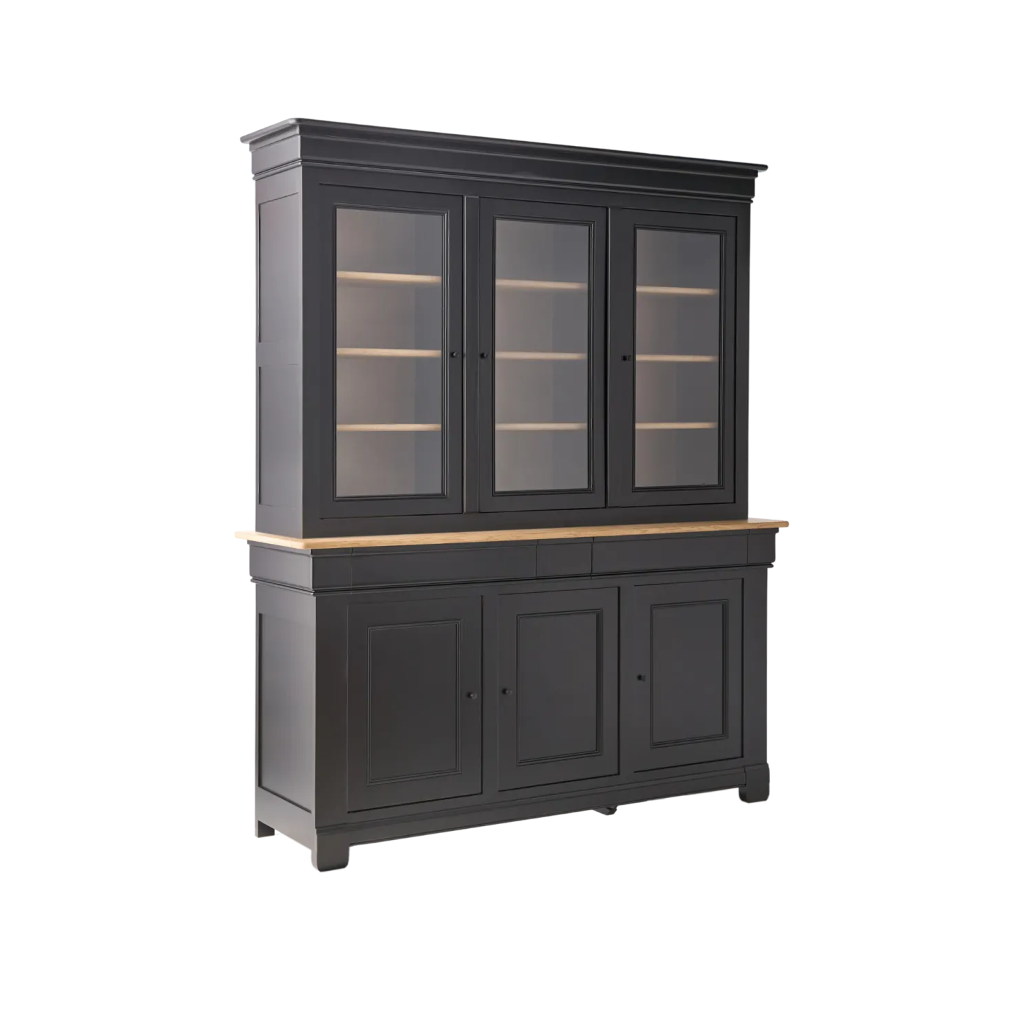 Buffet vaisselier bois massif 6 portes 3 tiroirs Embellie