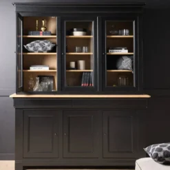 Buffet vaisselier bois massif 6 portes 3 tiroirs Embellie
