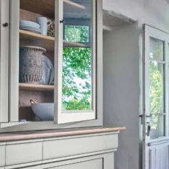 Buffet vaisselier bois massif 4 portes 3 tiroirs Embellie