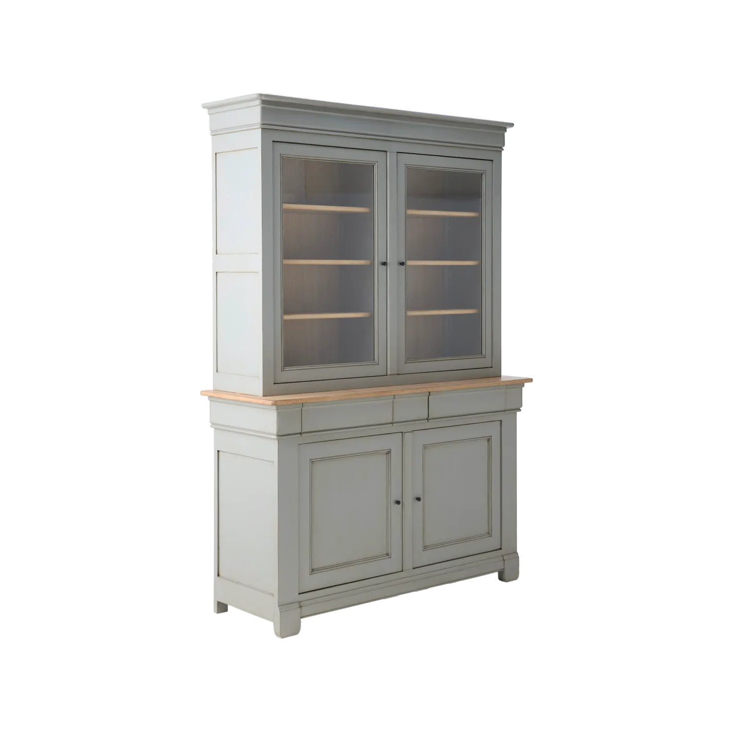Buffet vaisselier bois massif 4 portes 3 tiroirs Embellie