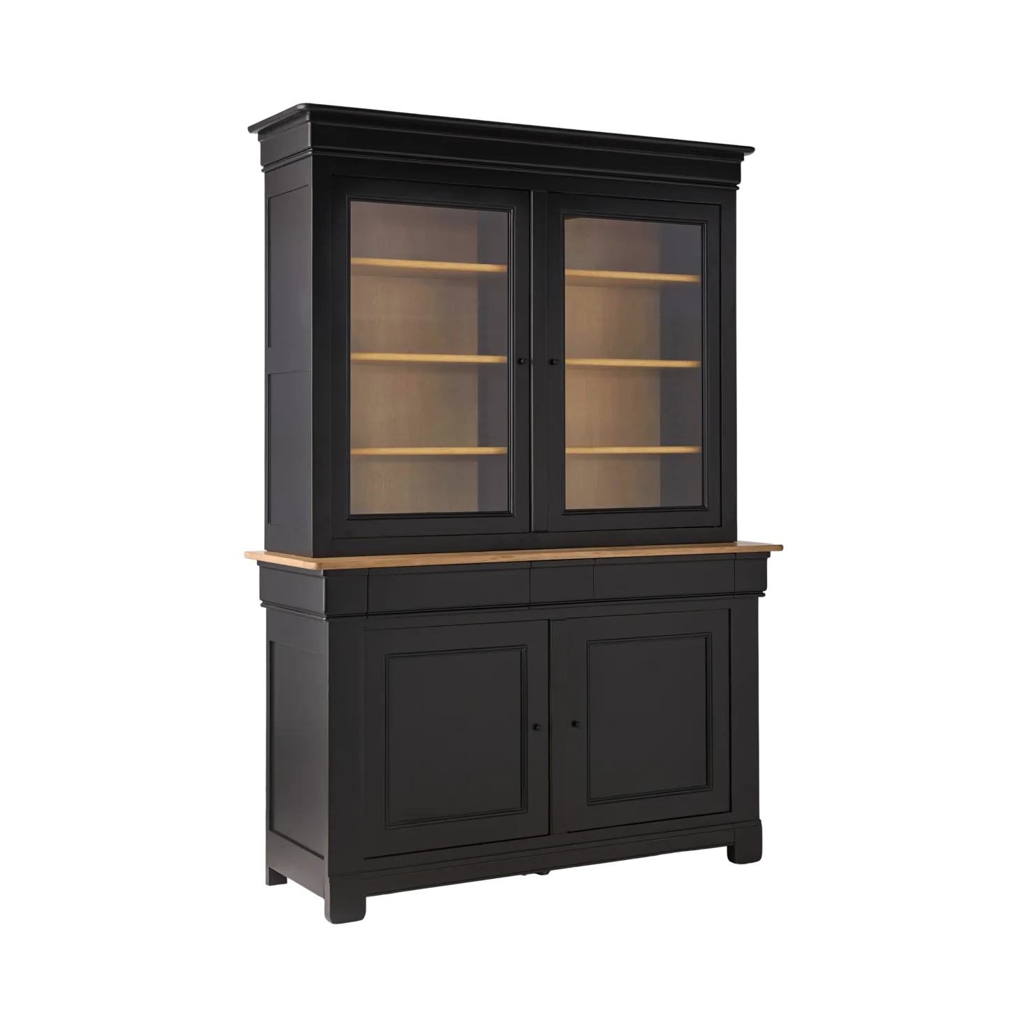 Buffet vaisselier bois massif 4 portes 3 tiroirs Embellie