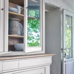 Buffet vaisselier bois massif 4 portes 3 tiroirs Embellie