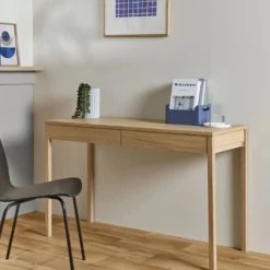 Bureau décor bois 2 tiroirs Simon