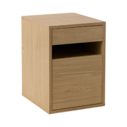 Caisson de bureau décor bois 1 tiroir 1 porte Simon