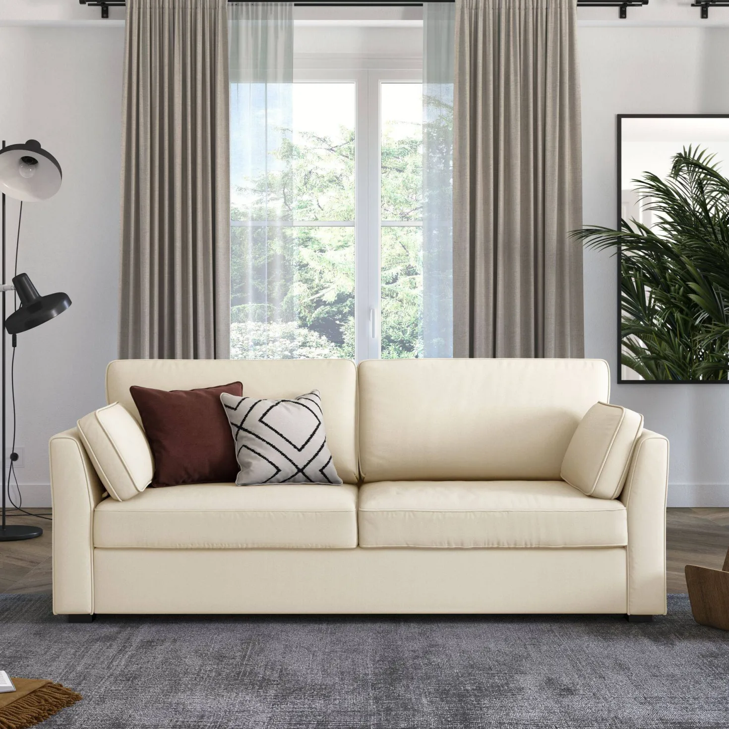 Canapé convertible tissu coton déhoussable Marbella