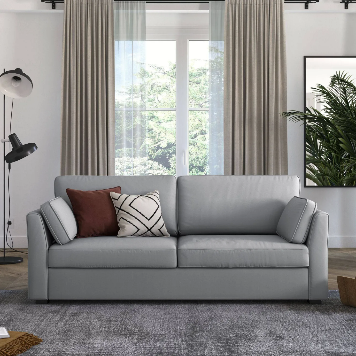Canapé convertible tissu coton déhoussable Marbella