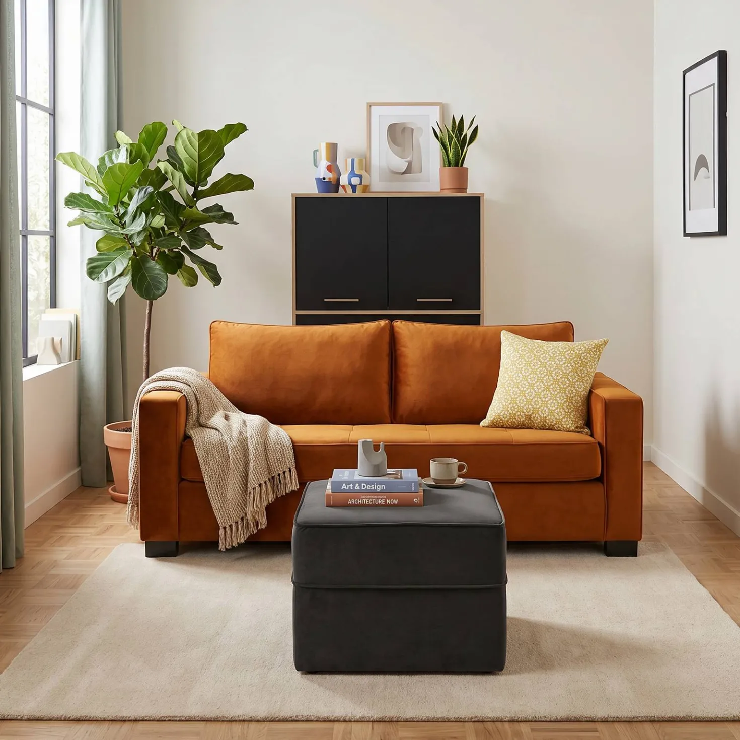 Canapé convertible velours Octave