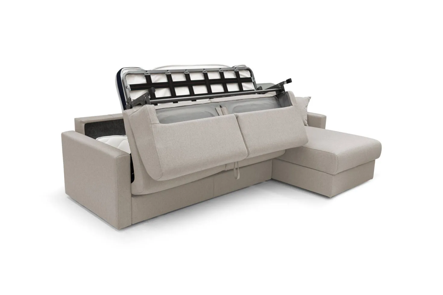 Canapé d'angle convertible et réversible tissu déhoussable Aubin
