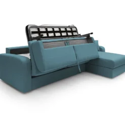 Canapé d'angle convertible et réversible tissu recyclé déhoussable Alizée