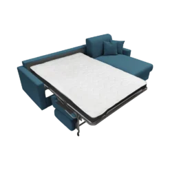 Canapé d'angle convertible et réversible tissu recyclé déhoussable Aubin