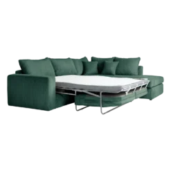 Canapé d'angle convertible velours côtelé Otto