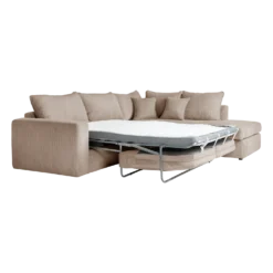 Canapé d'angle convertible velours côtelé Otto