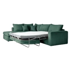 Canapé d'angle convertible velours côtelé Otto