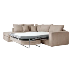Canapé d'angle convertible velours côtelé Otto
