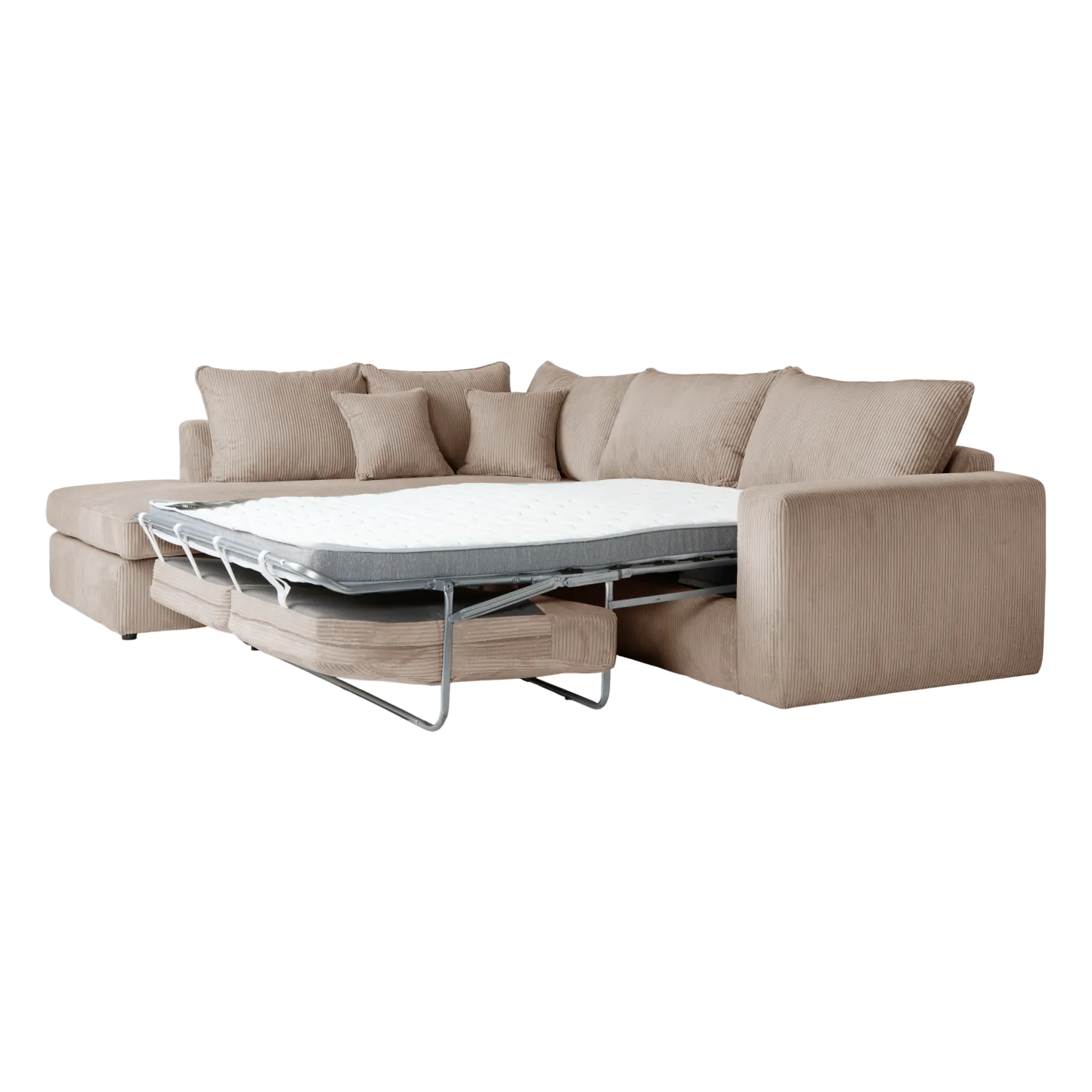 Canapé d'angle convertible velours côtelé Otto