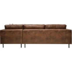 Canapé d'angle microfibre aspect cuir vieilli Pittsburgh