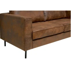 Canapé d'angle microfibre aspect cuir vieilli Pittsburgh