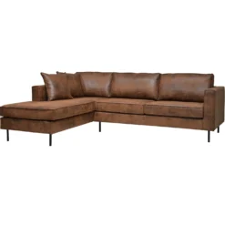 Canapé d'angle microfibre aspect cuir vieilli Pittsburgh