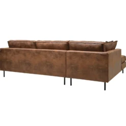 Canapé d'angle microfibre aspect cuir vieilli Pittsburgh