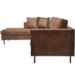 Canapé d'angle microfibre aspect cuir vieilli Pittsburgh