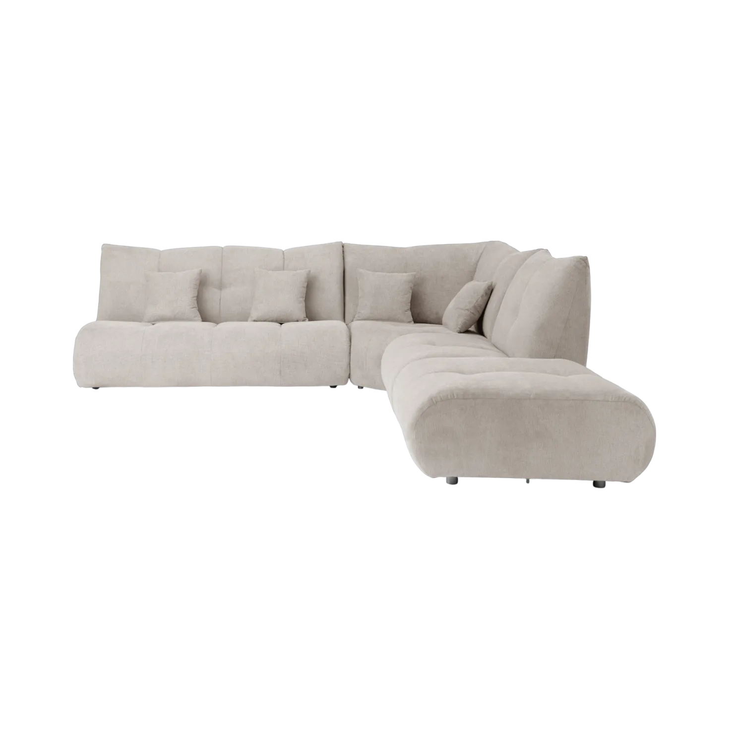 Canapé d'angle modulable tissu avec pouf Benny