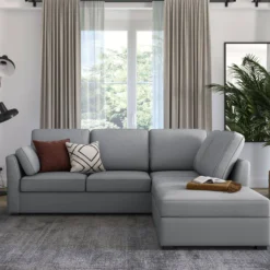Canapé d'angle réversible tissu coton déhoussable Marbella