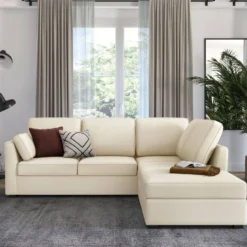 Canapé d'angle réversible tissu coton déhoussable Marbella