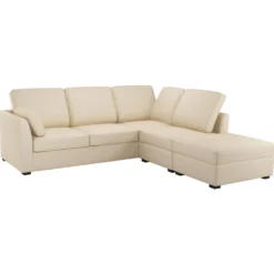 Canapé d'angle réversible tissu coton déhoussable Marbella