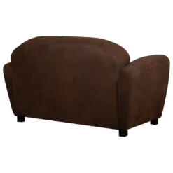 Canapé microfibre aspect cuir vieilli Owen