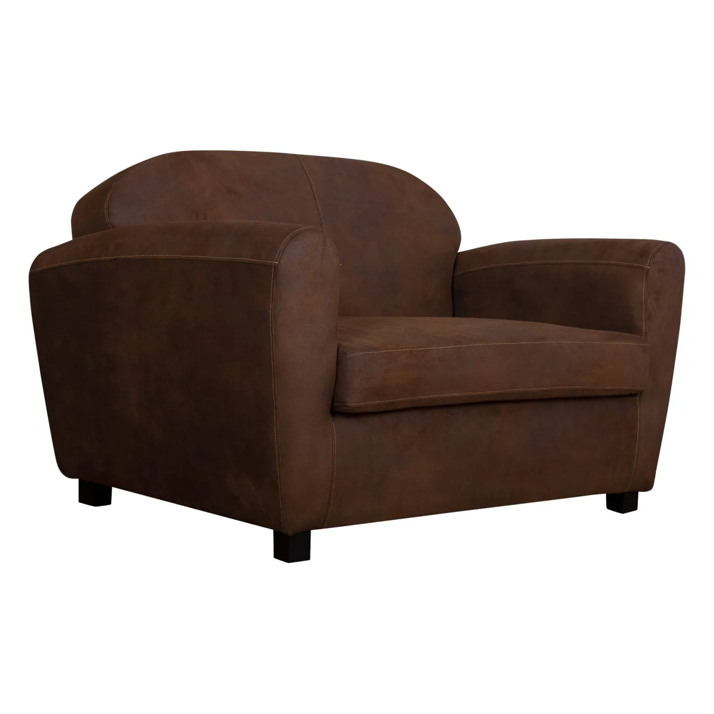 Canapé microfibre aspect cuir vieilli Owen