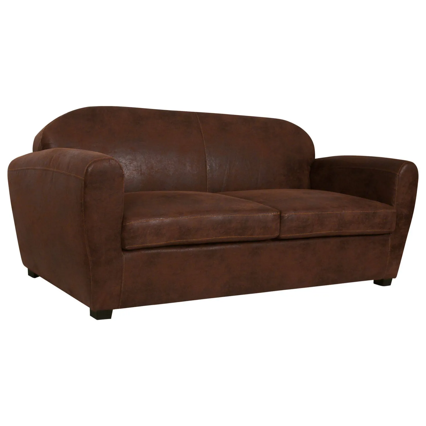 Canapé microfibre aspect cuir vieilli Owen