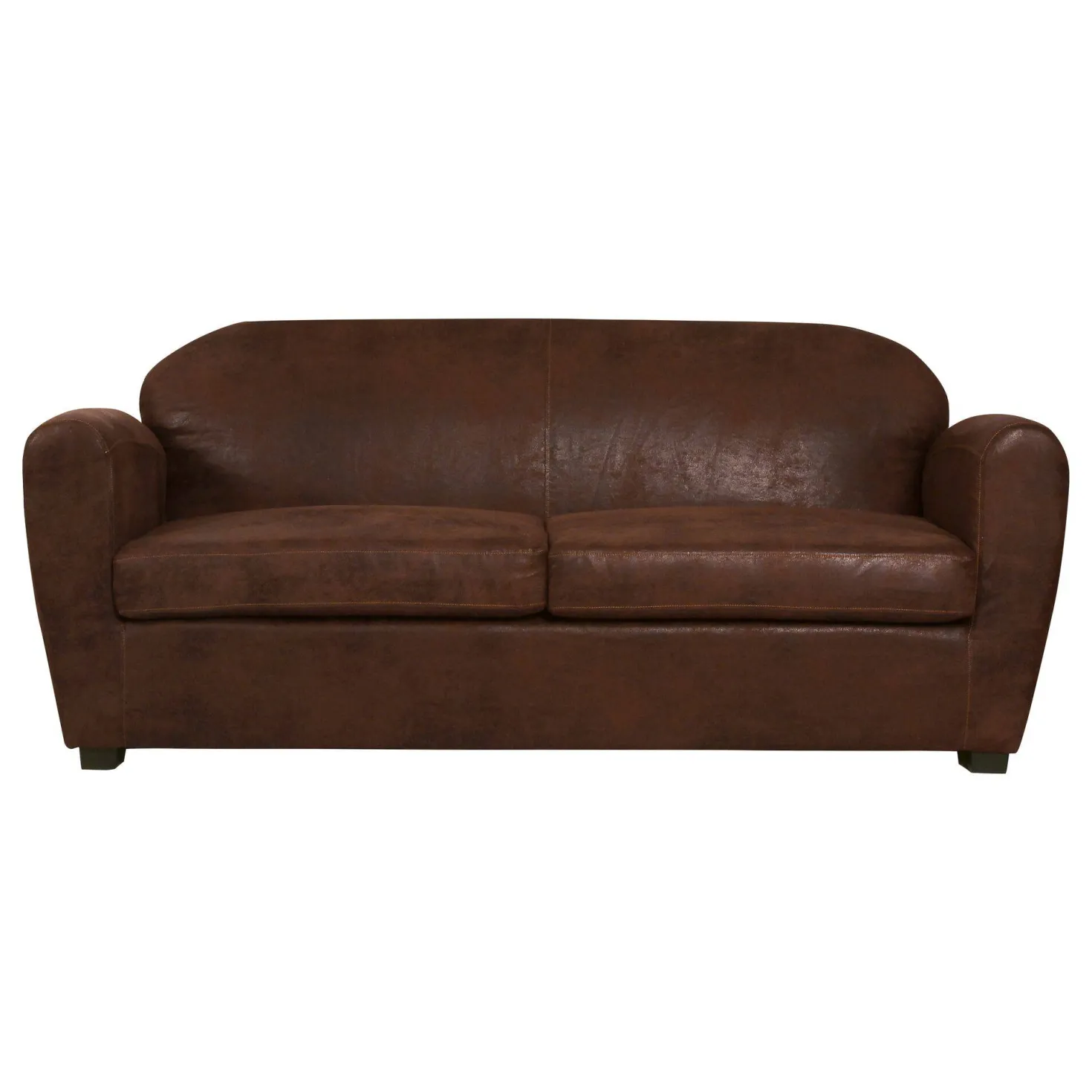 Canapé microfibre aspect cuir vieilli Owen