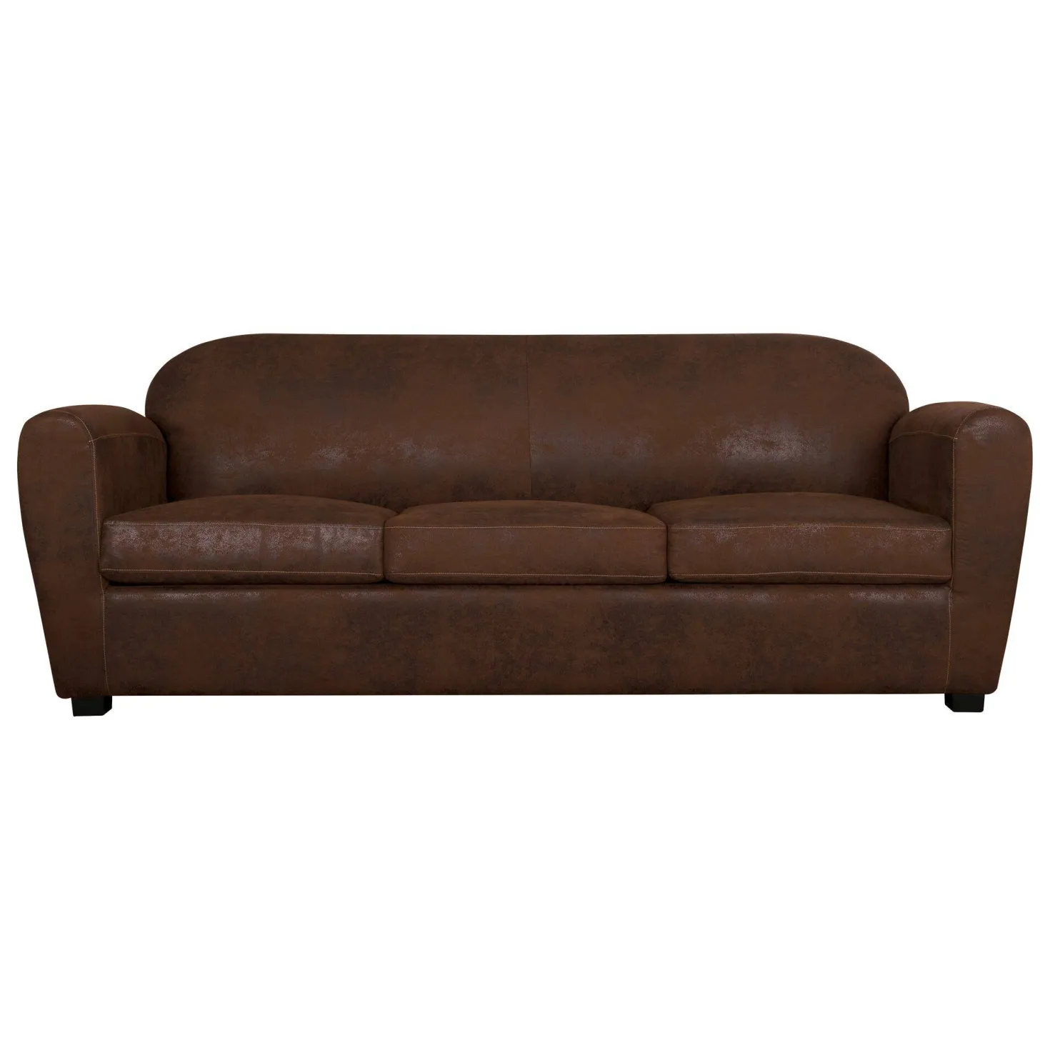 Canapé microfibre aspect cuir vieilli Owen