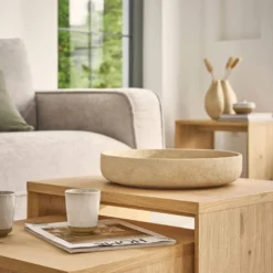 Centre de table céramique déco texturé 35 cm Sérafin