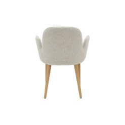Chaise avec accoudoirs bouclette pieds bois Maxine