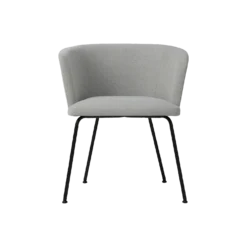 Chaise avec accoudoirs tissu pieds métal Marion