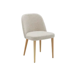 Chaise bouclette pieds bois Maxine